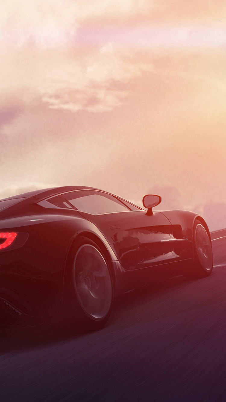 Ferrari Rouge 458 Italia Sur Route. Wallpaper in 750x1334 Resolution