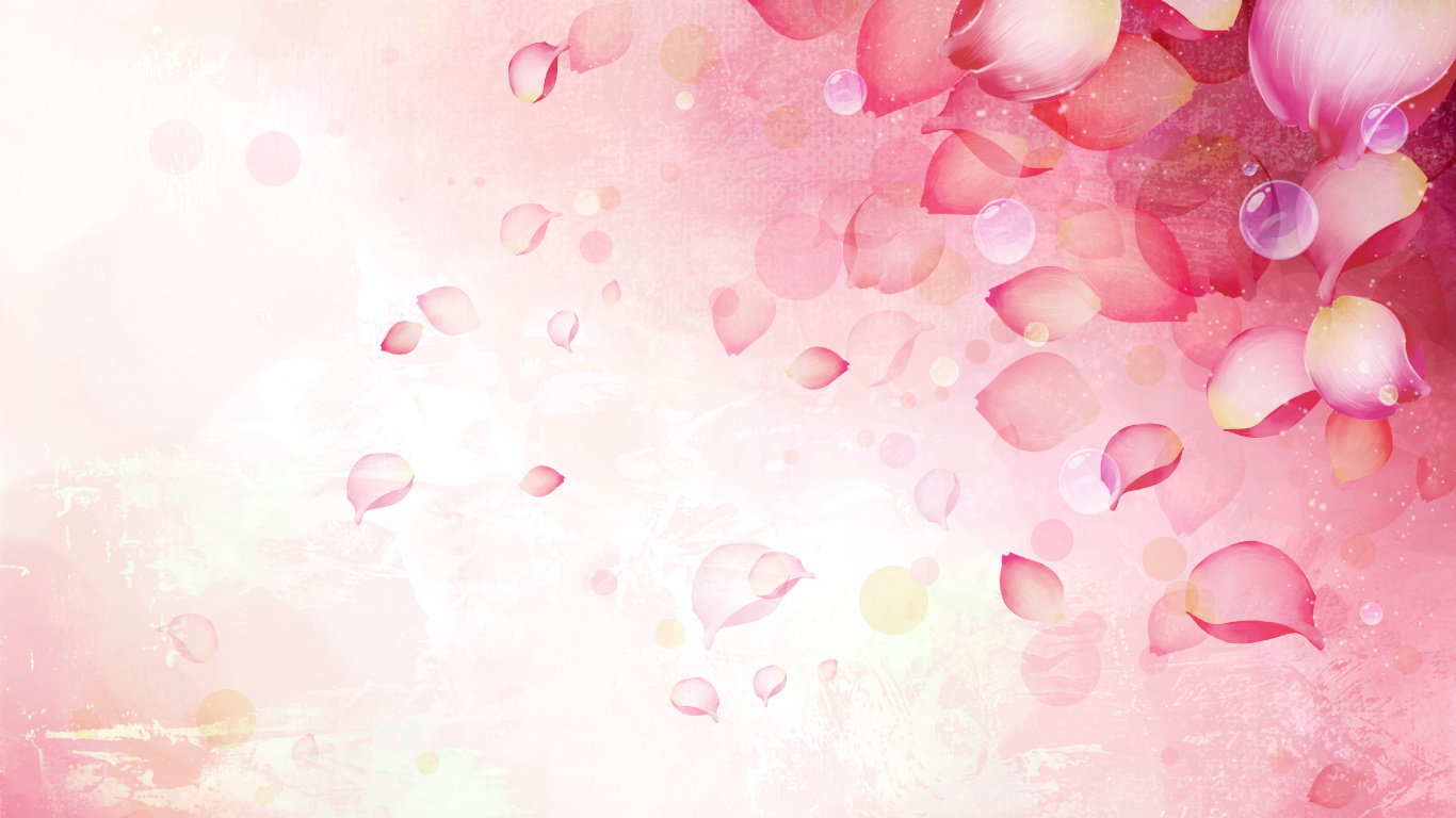 Pink and White Bubbles on Water. Wallpaper in 1366x768 Resolution