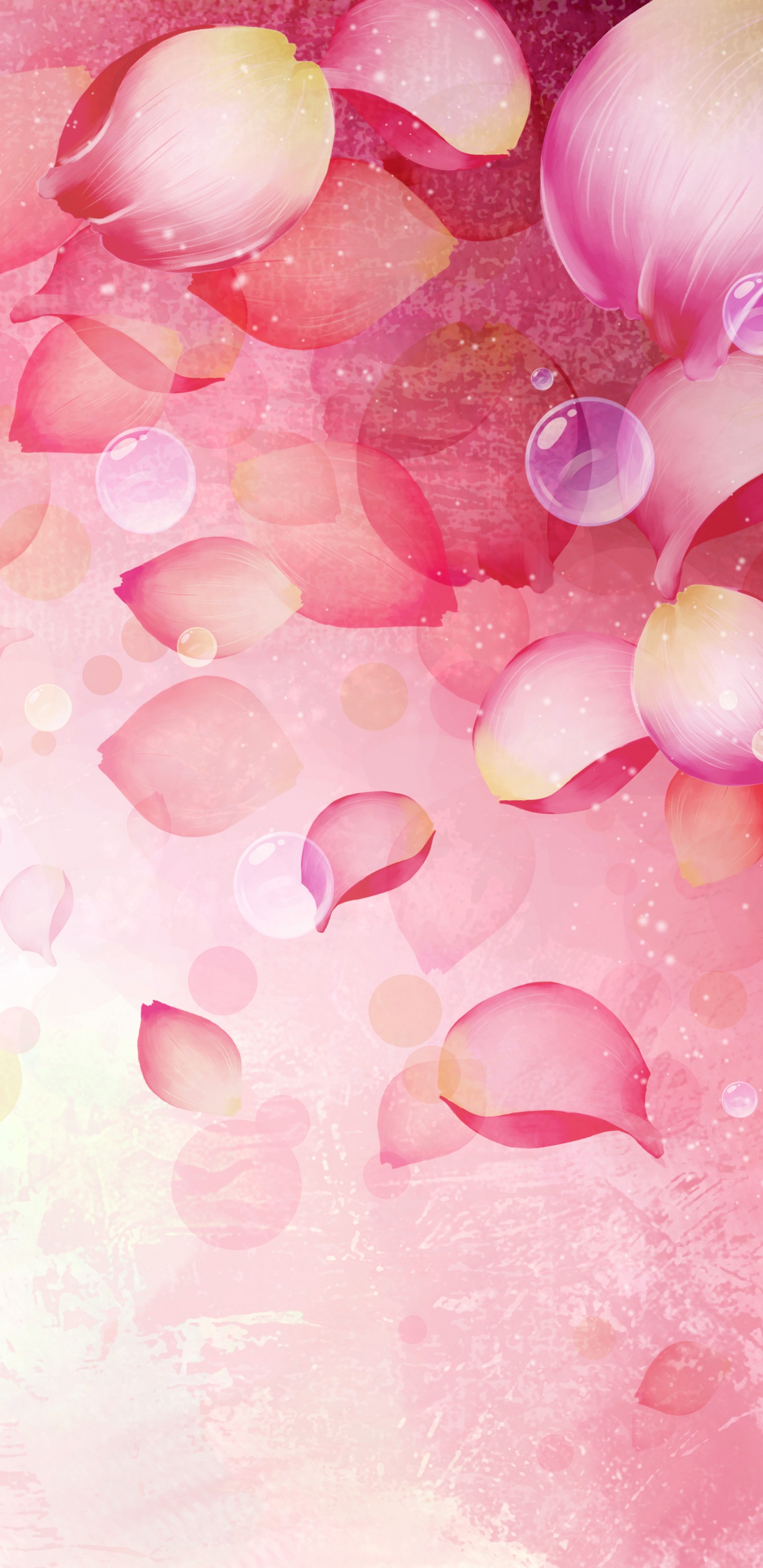 Pink and White Bubbles on Water. Wallpaper in 1440x2960 Resolution