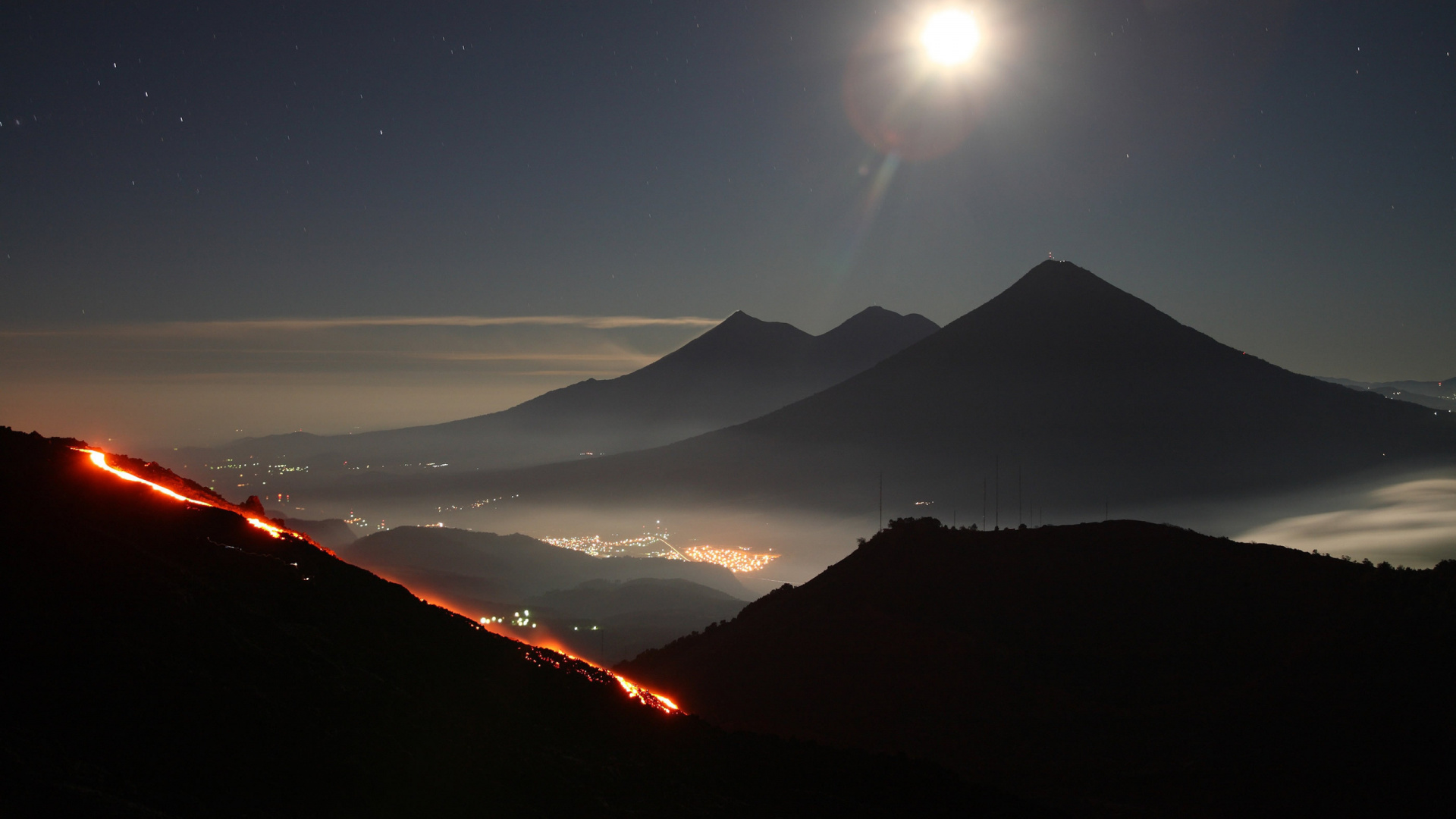 Soleil Sur Les Montagnes et Les Nuages. Wallpaper in 1920x1080 Resolution