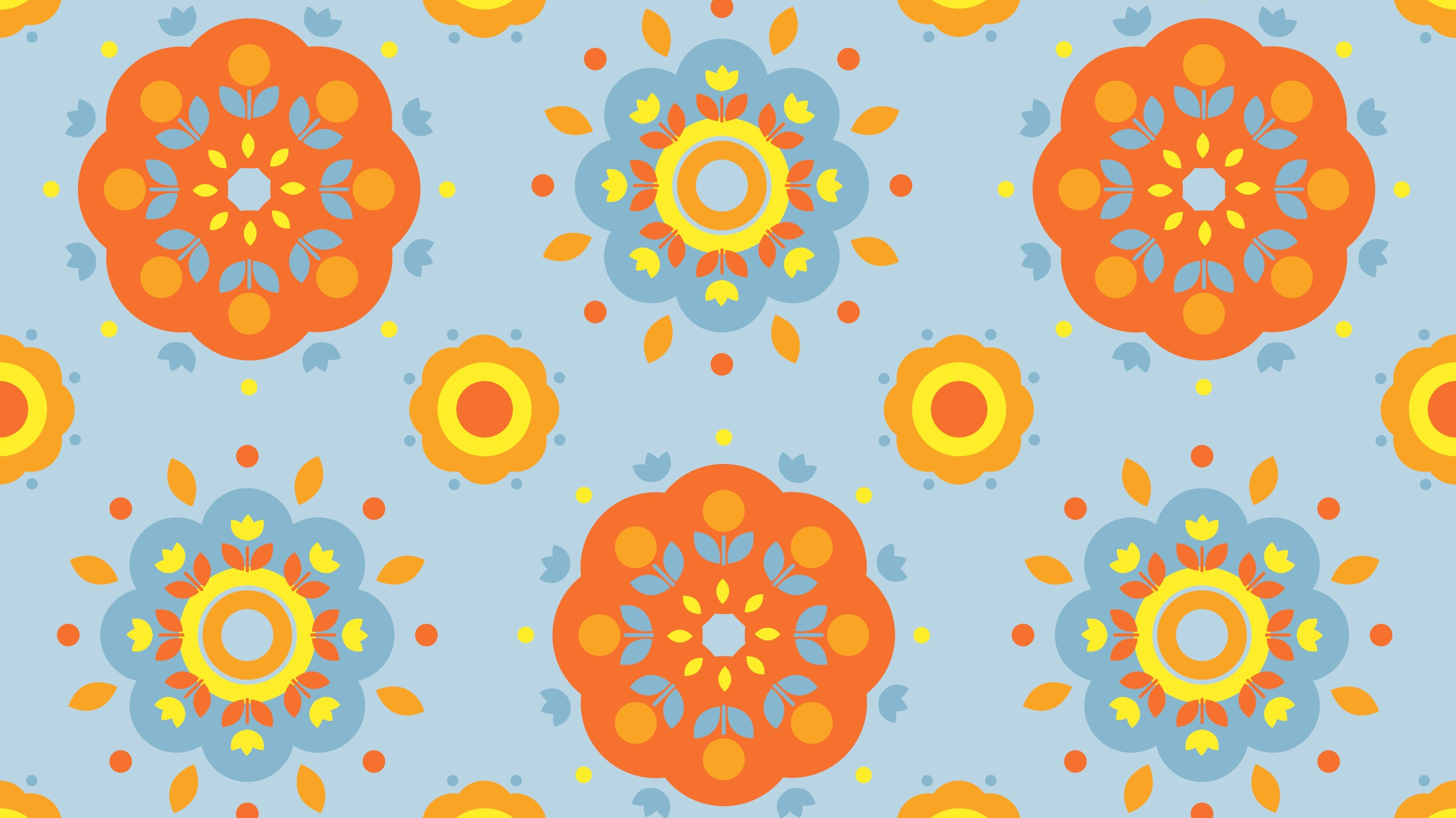 Ilustración Floral Amarilla y Blanca. Wallpaper in 2560x1440 Resolution