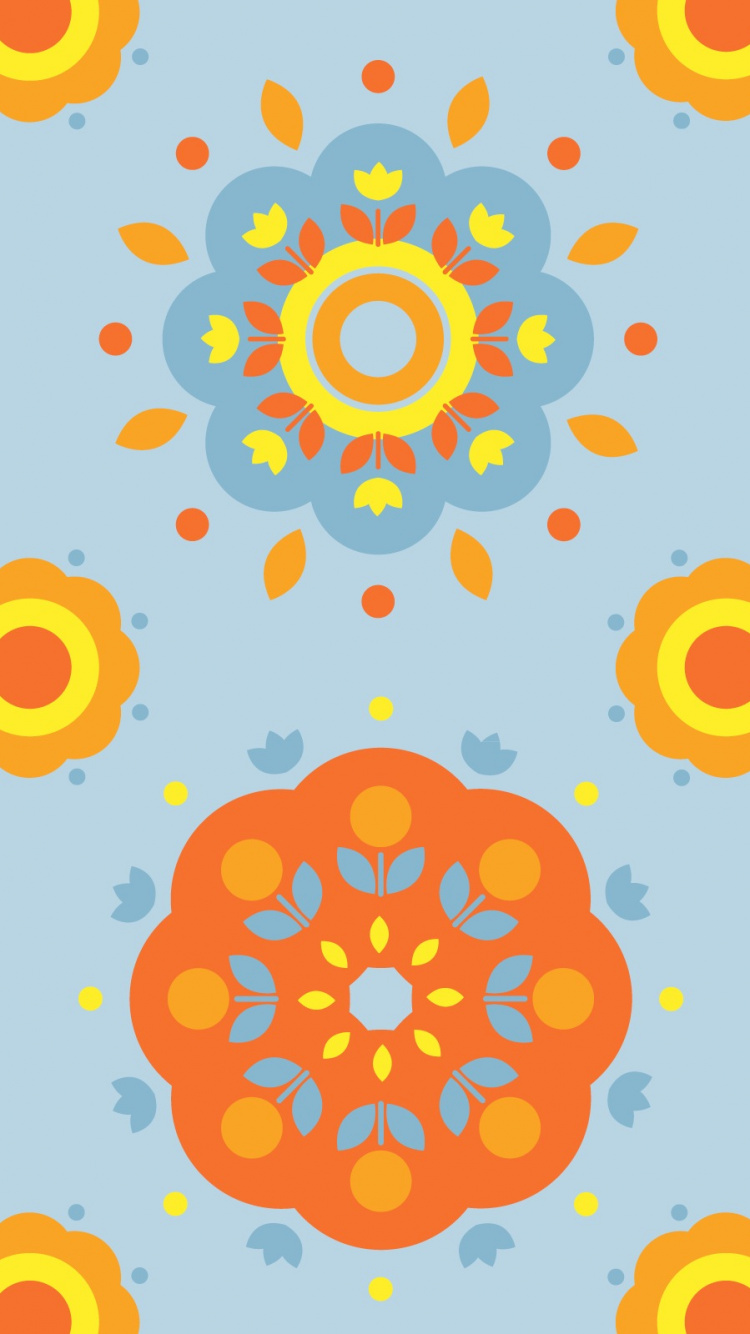 Gelbe Und Weiße Blumenillustration. Wallpaper in 750x1334 Resolution