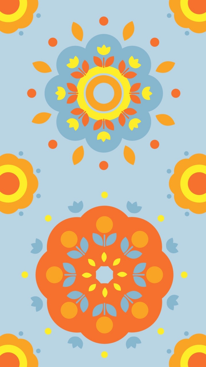 Yellow and White Floral Illustration. Wallpaper in 720x1280 Resolution