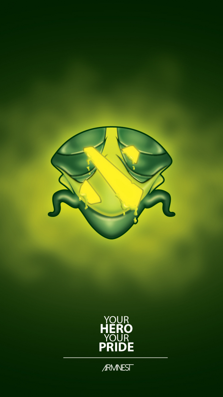 Dota 2, Graphic Design, Green, Logo, Graphics. Wallpaper in 750x1334 Resolution