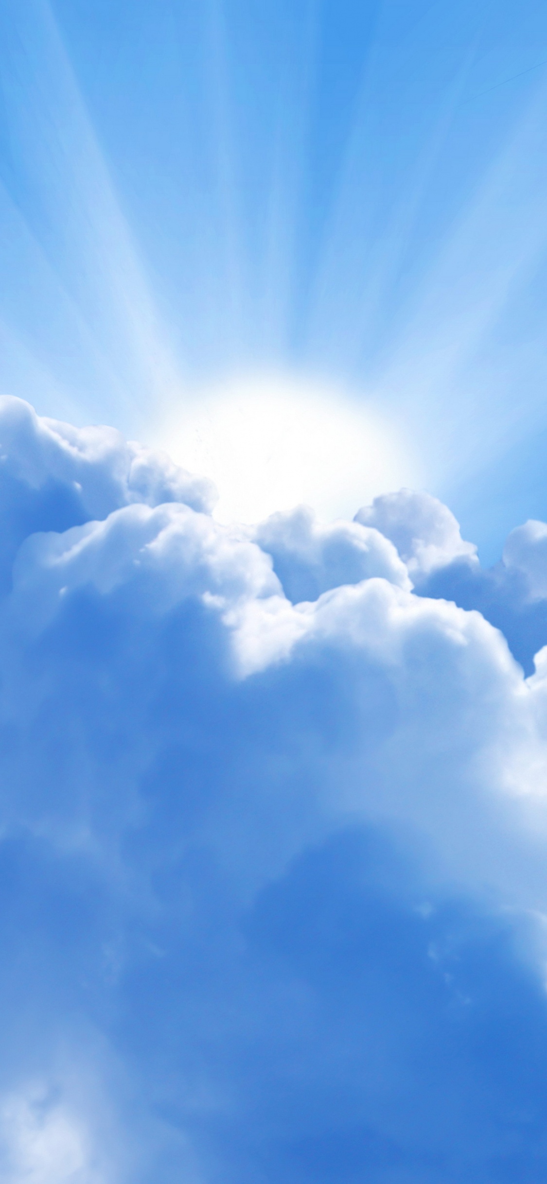 White Clouds and Blue Sky During Daytime. Wallpaper in 1125x2436 Resolution