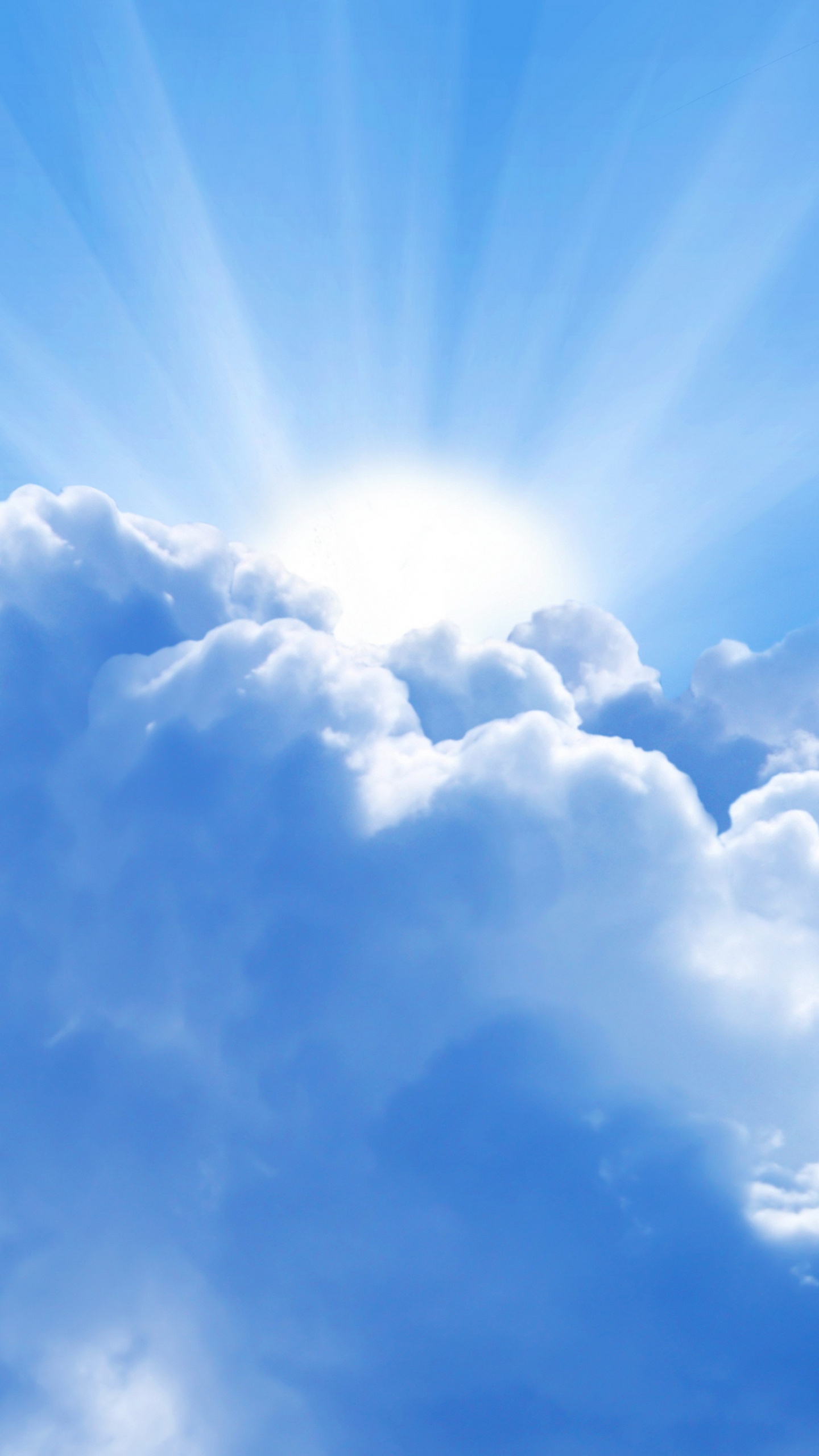 White Clouds and Blue Sky During Daytime. Wallpaper in 1440x2560 Resolution