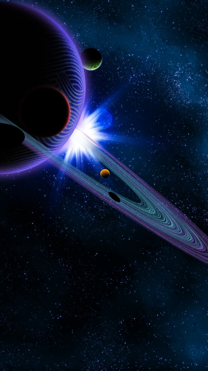 Nave Espacial Azul y Blanca. Wallpaper in 720x1280 Resolution