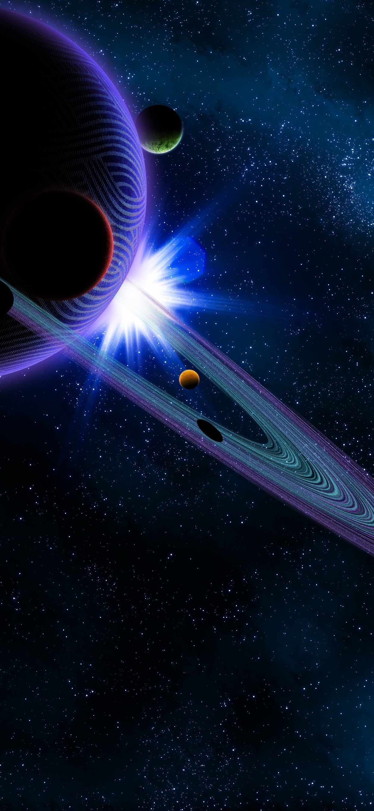 Blue and White Space Ship. Wallpaper in 1242x2688 Resolution