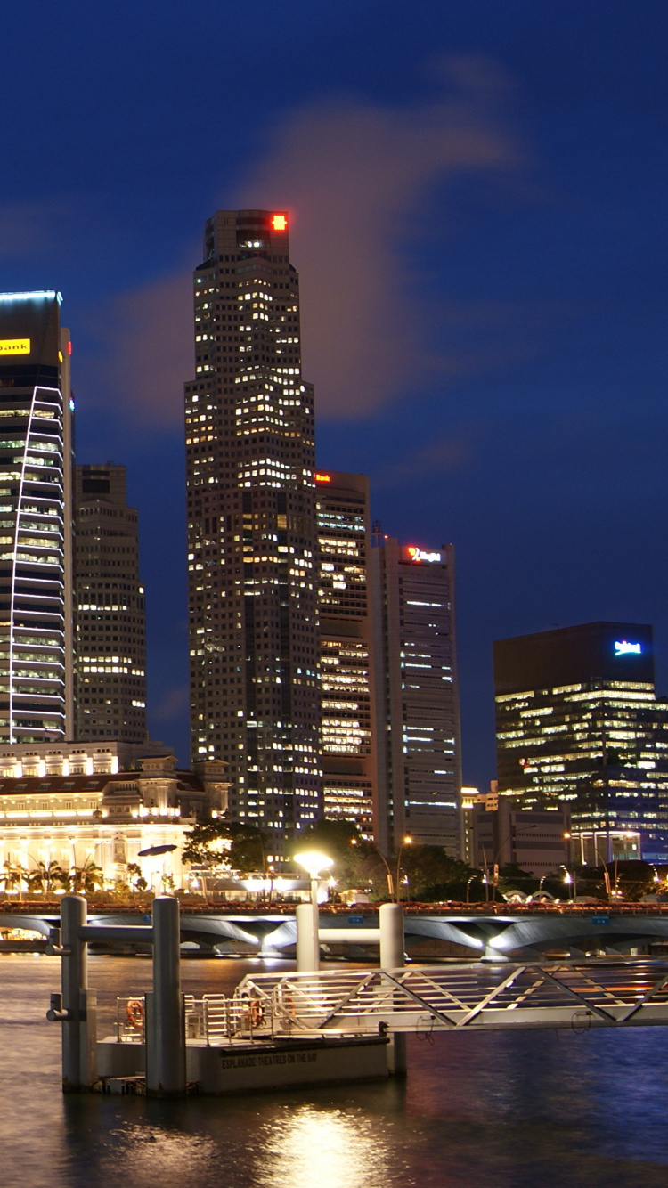 City Skyline During Night Time. Wallpaper in 750x1334 Resolution