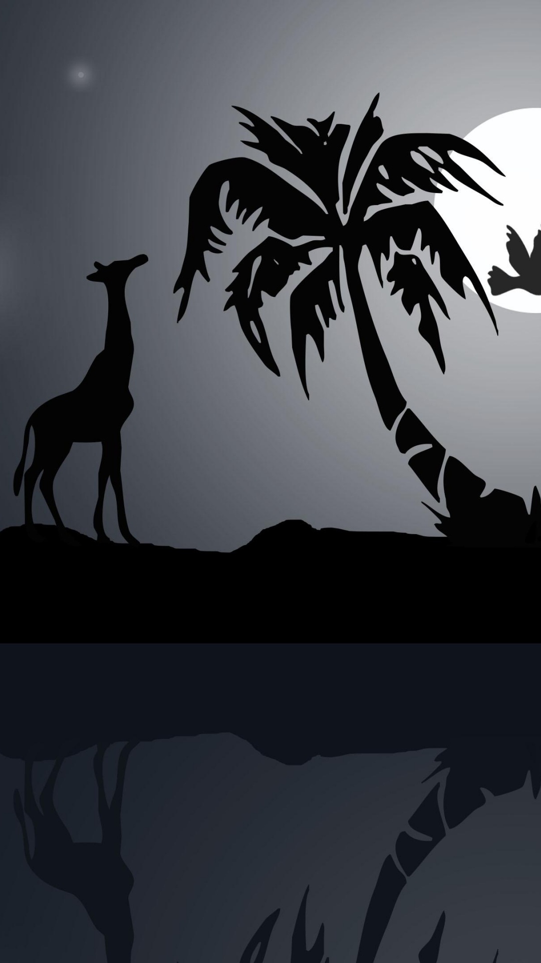 Ambiente, Arte, Objeto Astronómico, Ave, Silueta. Wallpaper in 1080x1920 Resolution