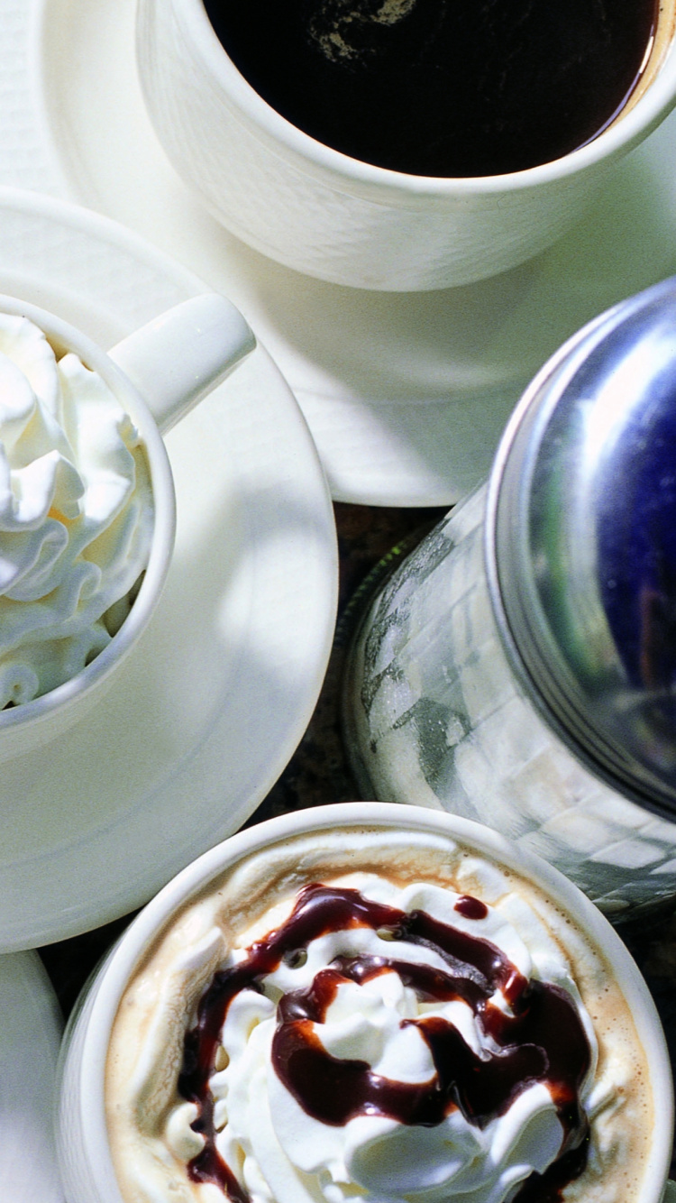 White Ceramic Cup With Saucer. Wallpaper in 750x1334 Resolution