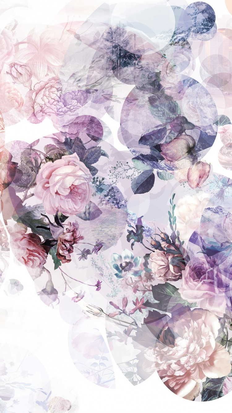 Textil Floral Morado y Blanco. Wallpaper in 750x1334 Resolution