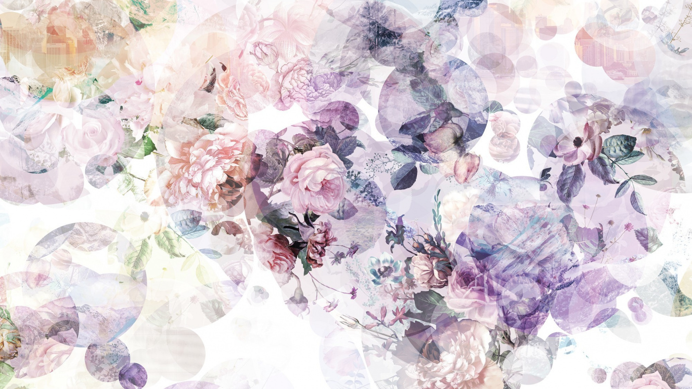 Purple and White Floral Textile. Wallpaper in 1366x768 Resolution