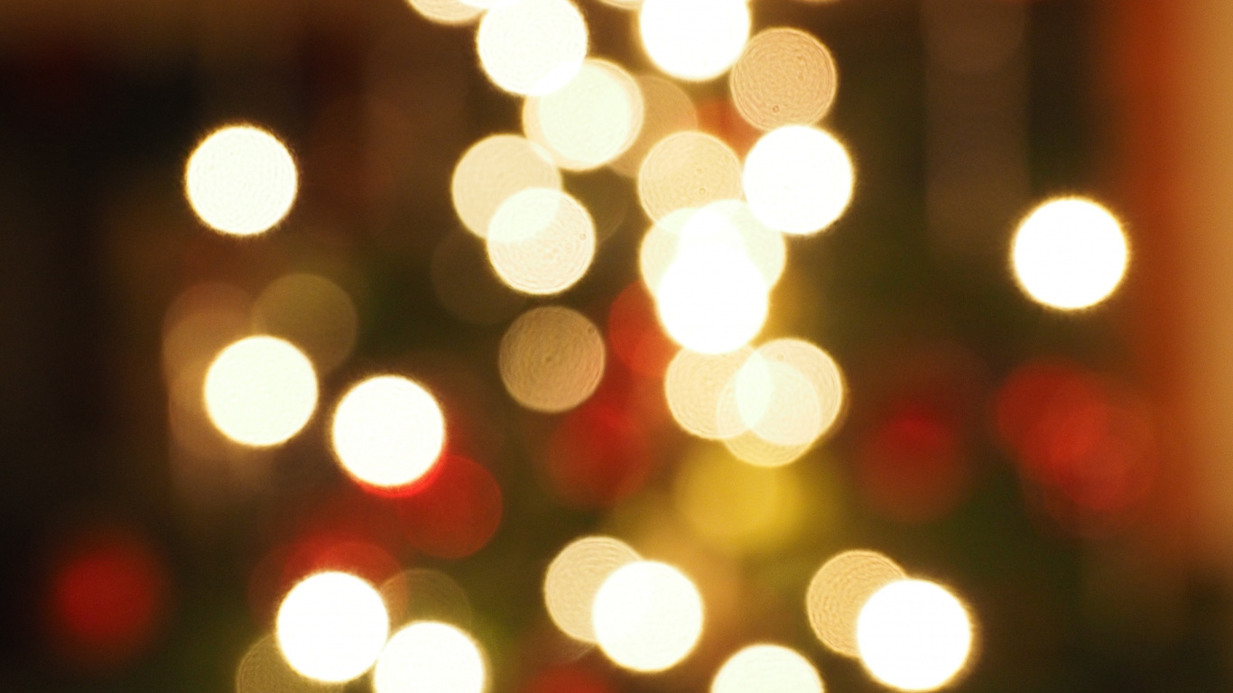 Red and White Bokeh Lights. Wallpaper in 1366x768 Resolution