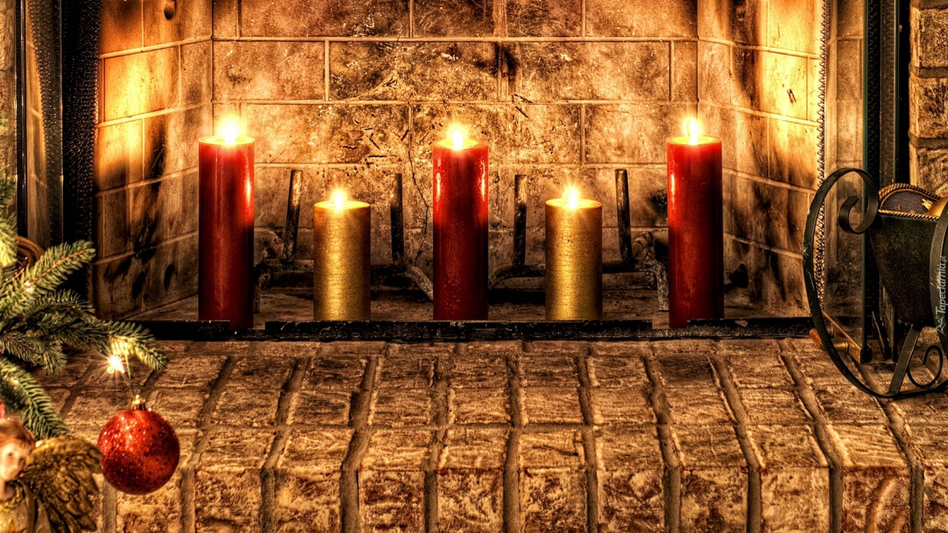 Christmas Day, Lighting, Candle, Holiday, Christmas. Wallpaper in 1366x768 Resolution