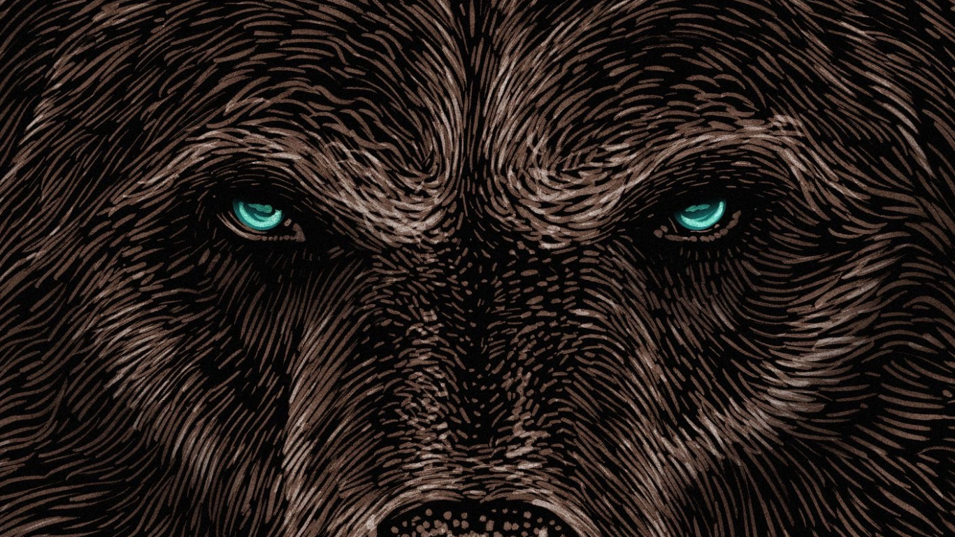 Grizzli, Ours Noir Américain, Felidae, Carnivora, Art. Wallpaper in 1366x768 Resolution