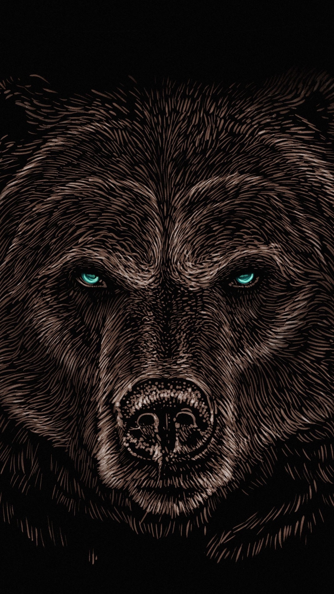 Grizzly Bear, Lobo, el Oso Negro Americano, Felidae, Carnivora. Wallpaper in 1080x1920 Resolution
