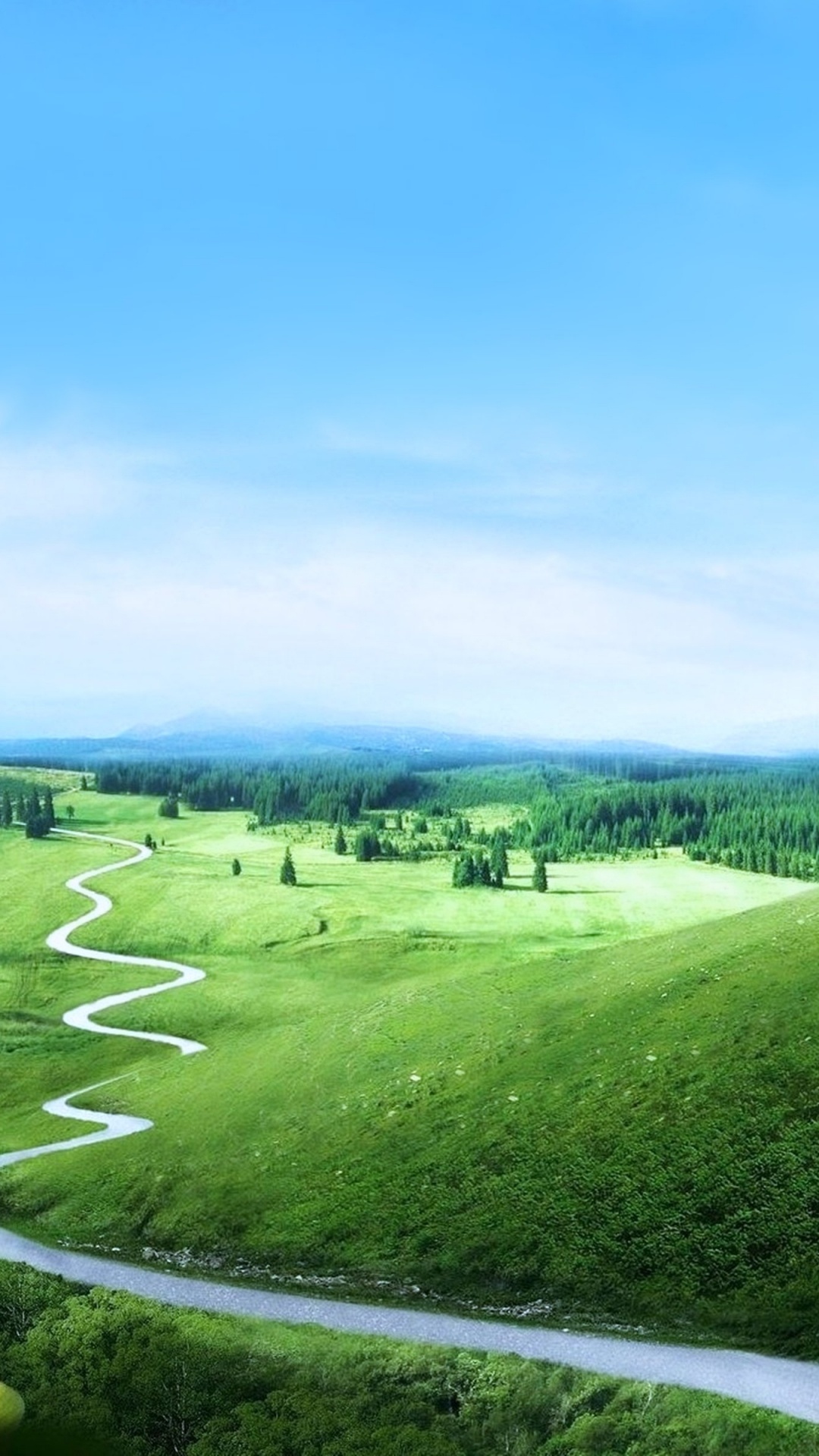 Green Grass Field Under Blue Sky During Daytime. Wallpaper in 1080x1920 Resolution