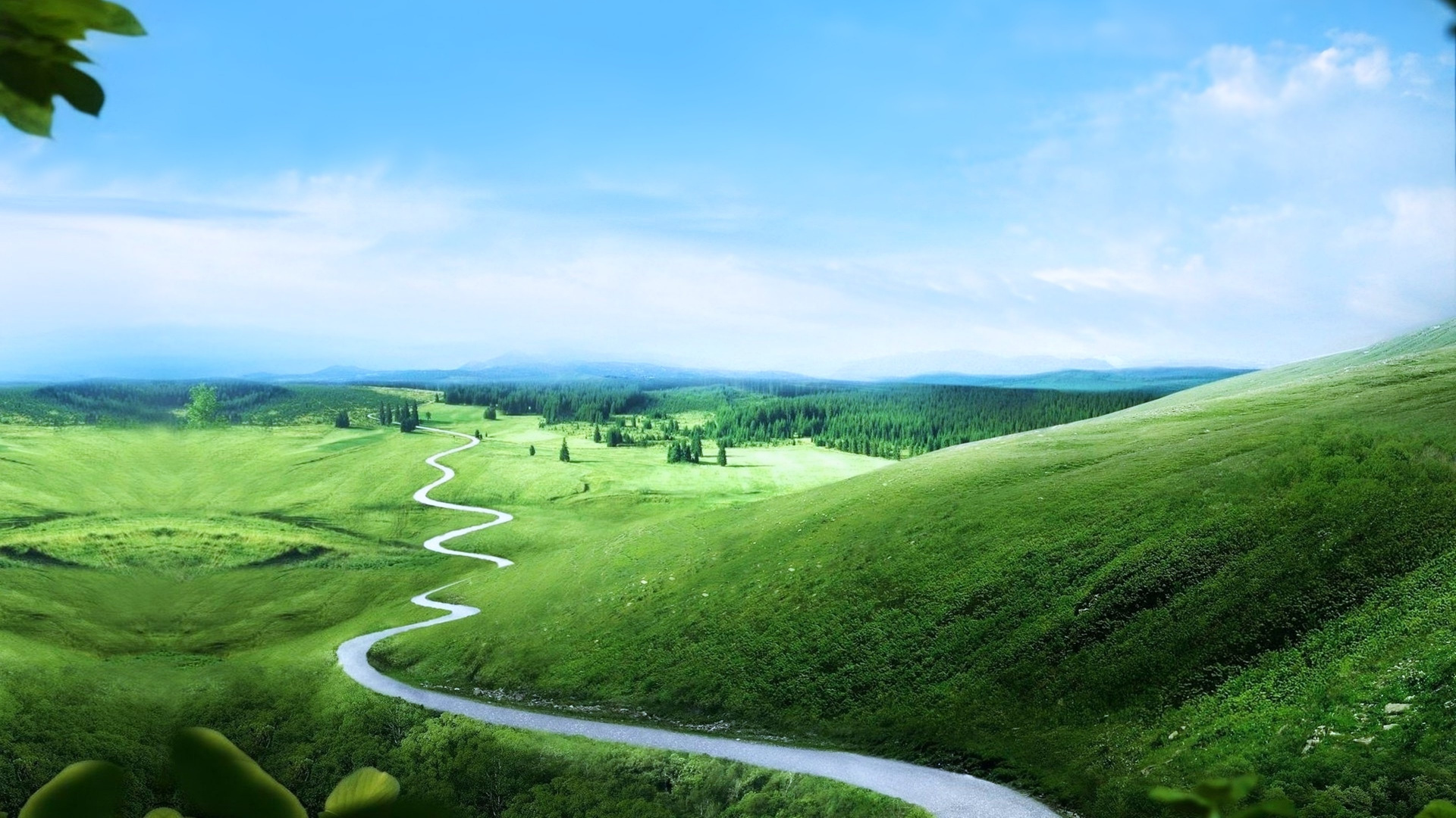 Green Grass Field Under Blue Sky During Daytime. Wallpaper in 1920x1080 Resolution