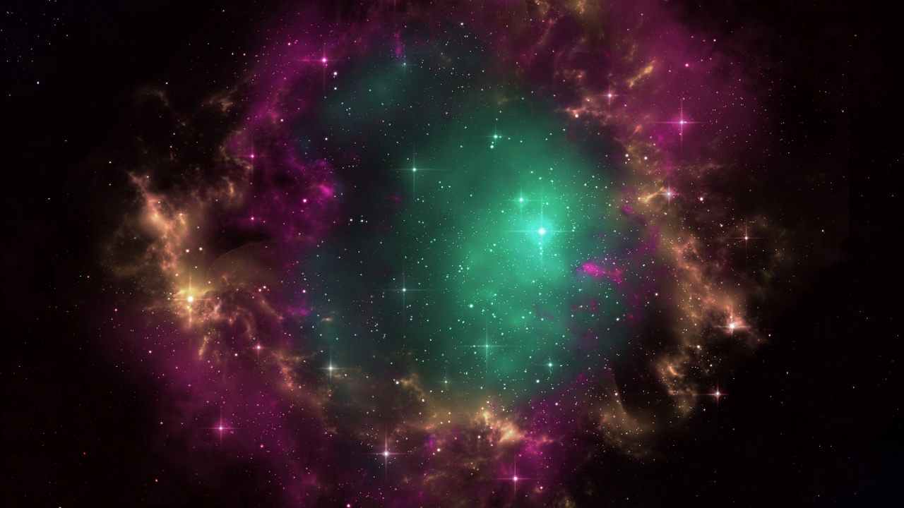 宇宙, 空间, 天文学对象, 绿色的, 明星 壁纸 1280x720 允许