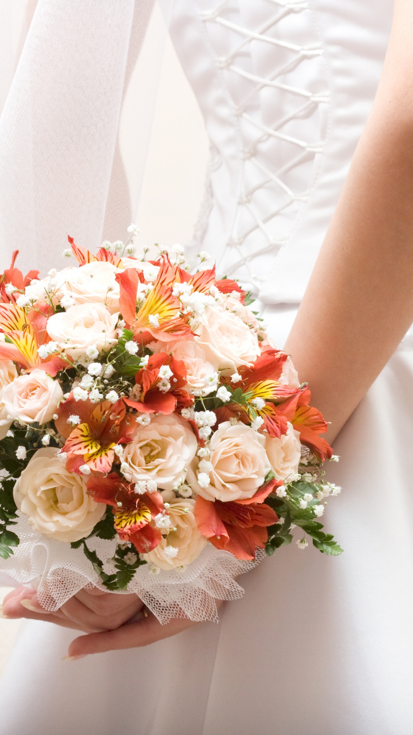 Bouquet de Fleurs, Fleuriste, Robe de Mariée, Design Floral, Bouquet. Wallpaper in 1440x2560 Resolution