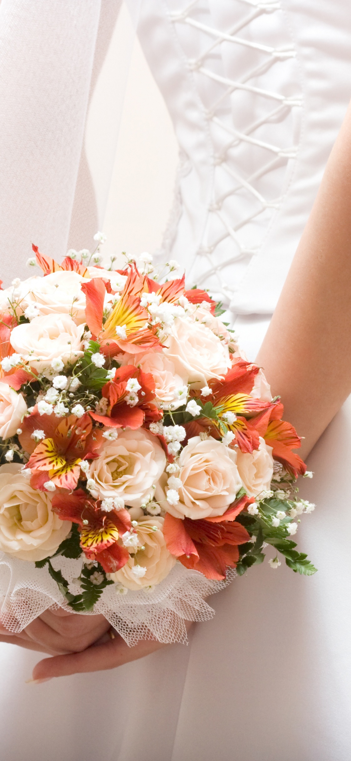 Flower Bouquet, Wedding, Flower, Bride, Floristry. Wallpaper in 1125x2436 Resolution