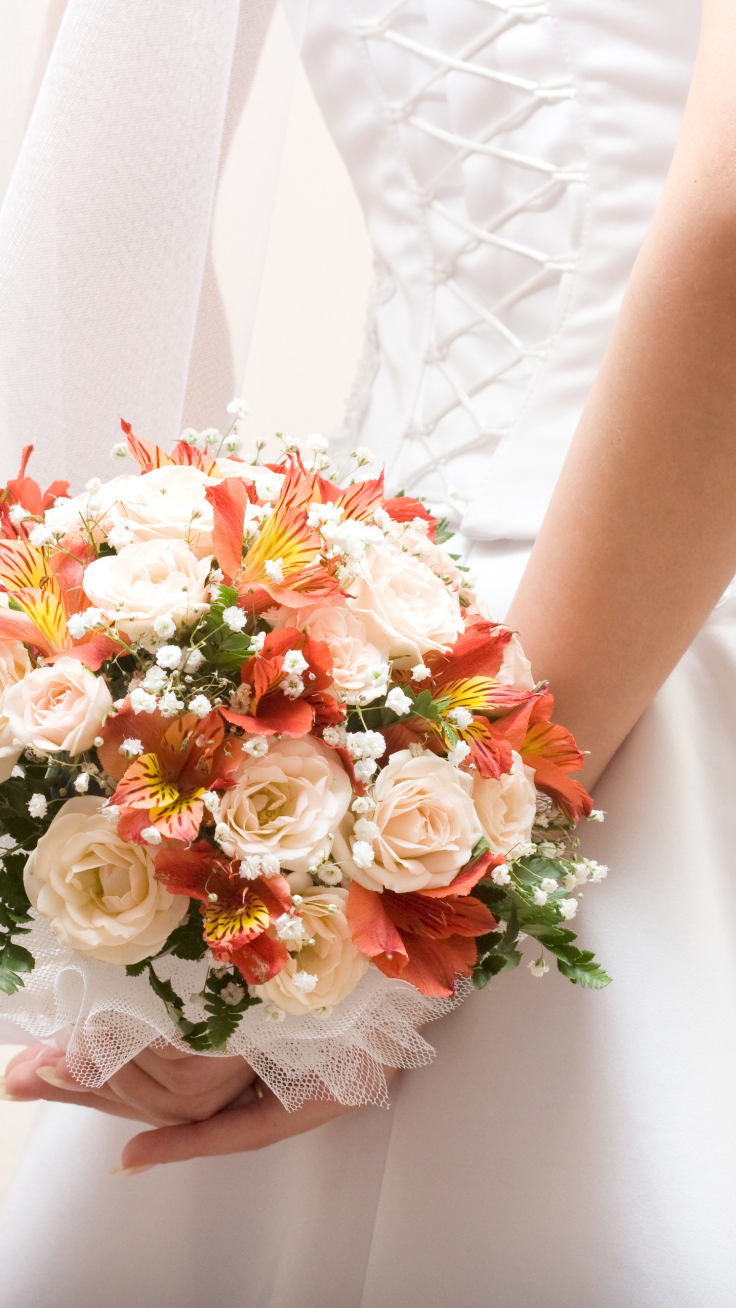 Ramo de Flores, Boda, Floristry, Vestido de Novia, Diseño Floral. Wallpaper in 1440x2560 Resolution