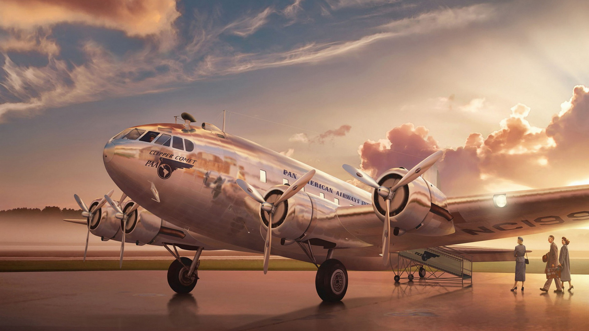 White Airplane Under Blue Sky During Daytime. Wallpaper in 1920x1080 Resolution