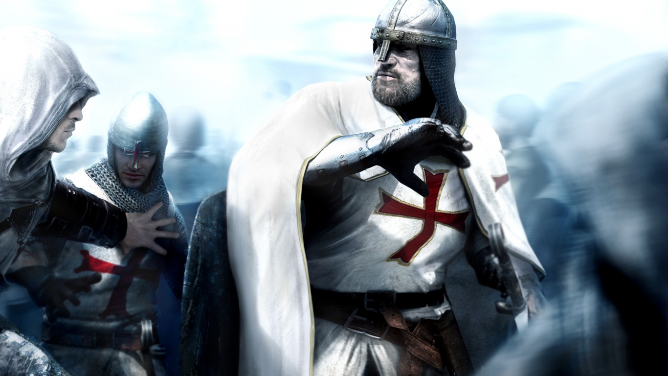 Assassins Creed, Altar Ibn-LaAhad, Knight, Ezio Auditore, Desmond Miles. Wallpaper in 1366x768 Resolution
