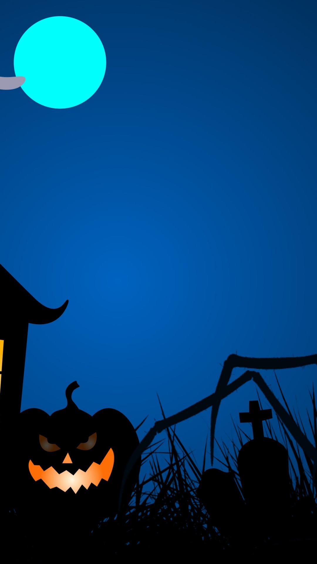 Luz, Noche, Calabaza, Azul, Halloween. Wallpaper in 1080x1920 Resolution