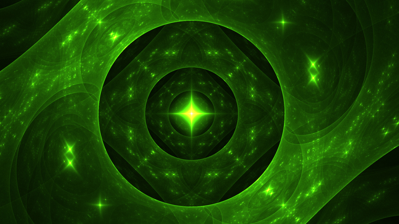 Green and Black Round Illustration. Wallpaper in 1366x768 Resolution