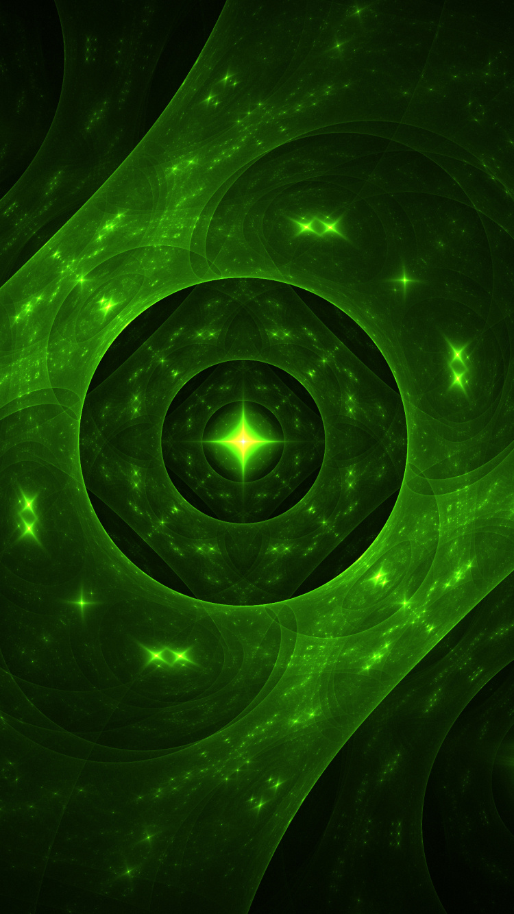 Green and Black Round Illustration. Wallpaper in 750x1334 Resolution