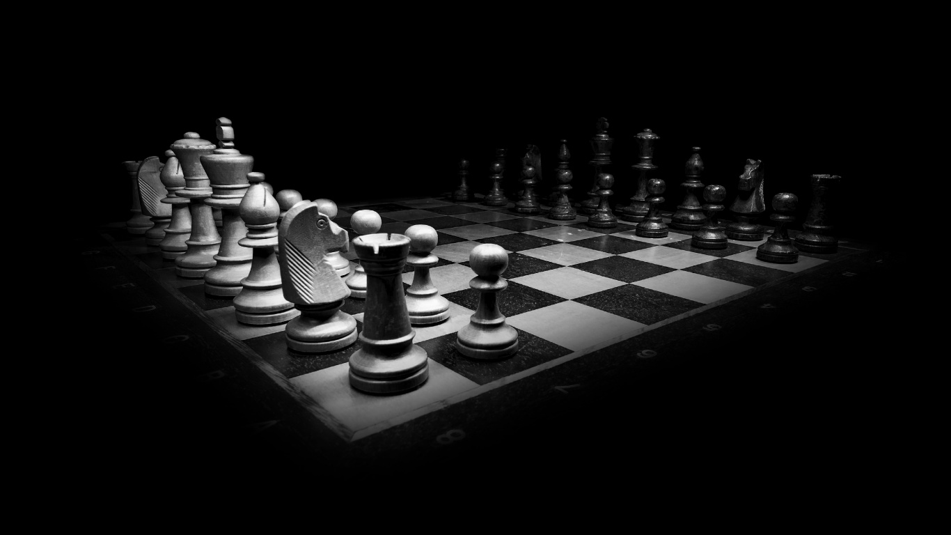 Chess Pieces on Chess Board. Wallpaper in 1366x768 Resolution