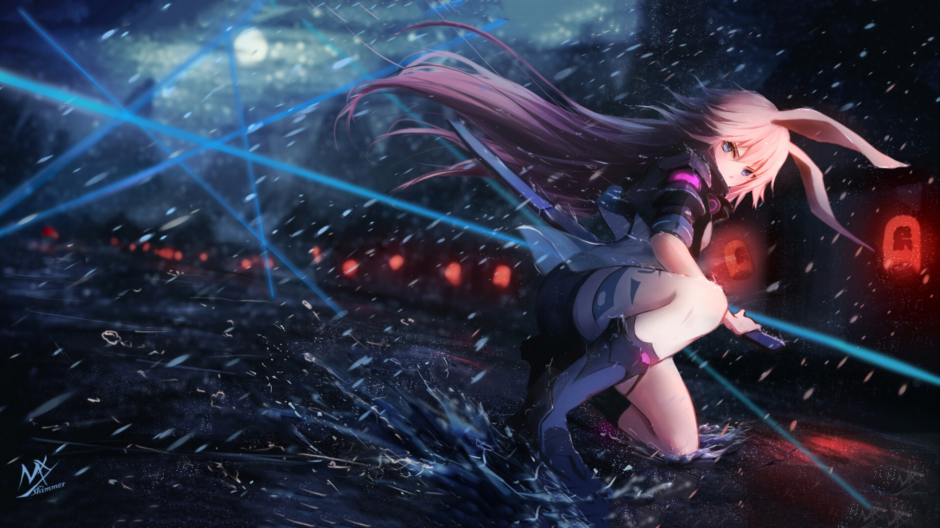 Femme en Robe Noire Personnage D'anime. Wallpaper in 1366x768 Resolution