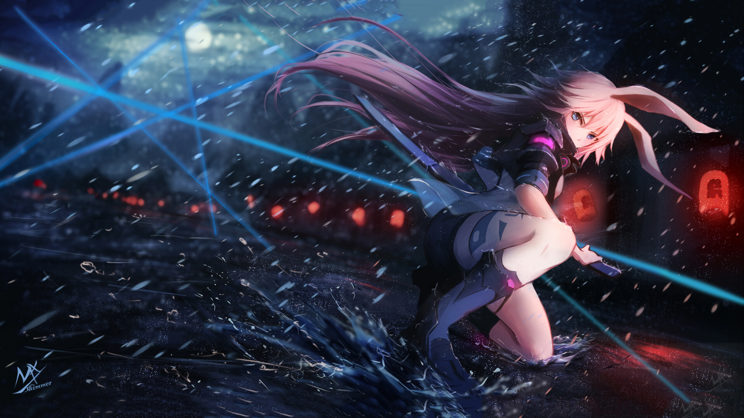 Femme en Robe Noire Personnage D'anime. Wallpaper in 2560x1440 Resolution