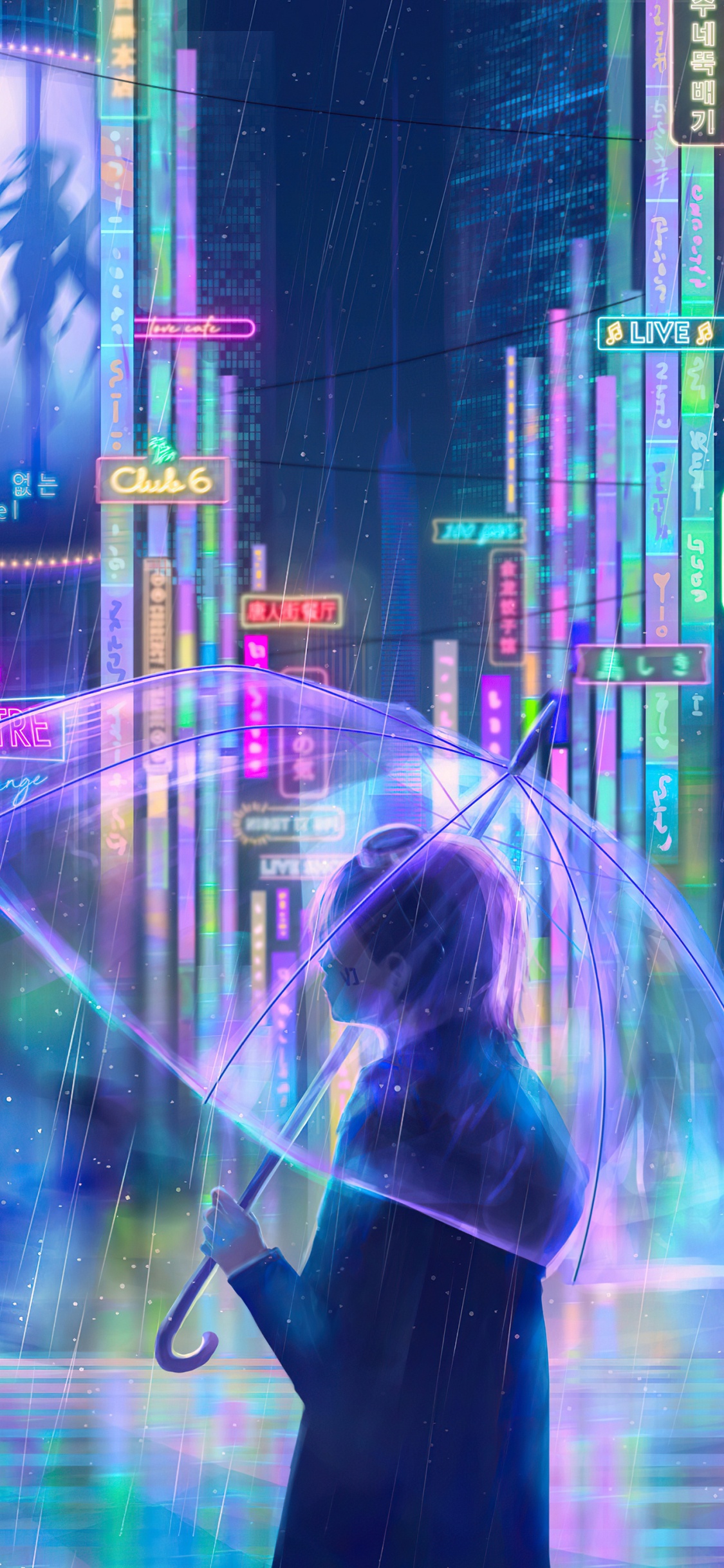 Glowing With Neon. Wallpaper in 1125x2436 Resolution