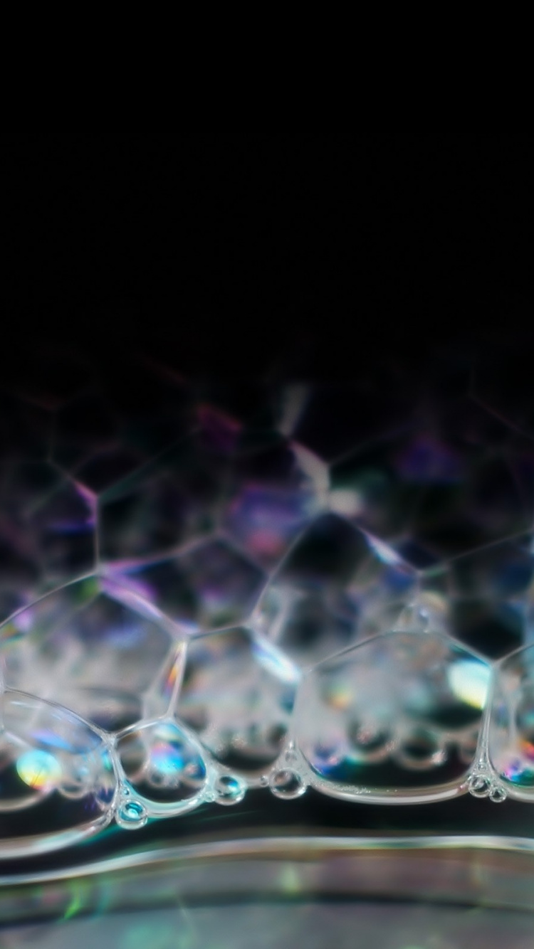 紫色的, 分形技术, 液泡沫, 放下, 宏摄影 壁纸 750x1334 允许