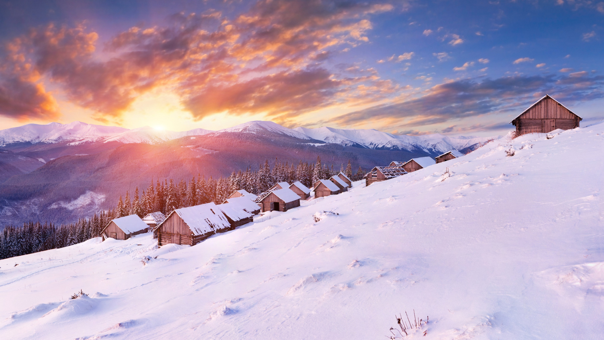 Snow Covered Field Under Cloudy Sky During Daytime. Wallpaper in 1920x1080 Resolution