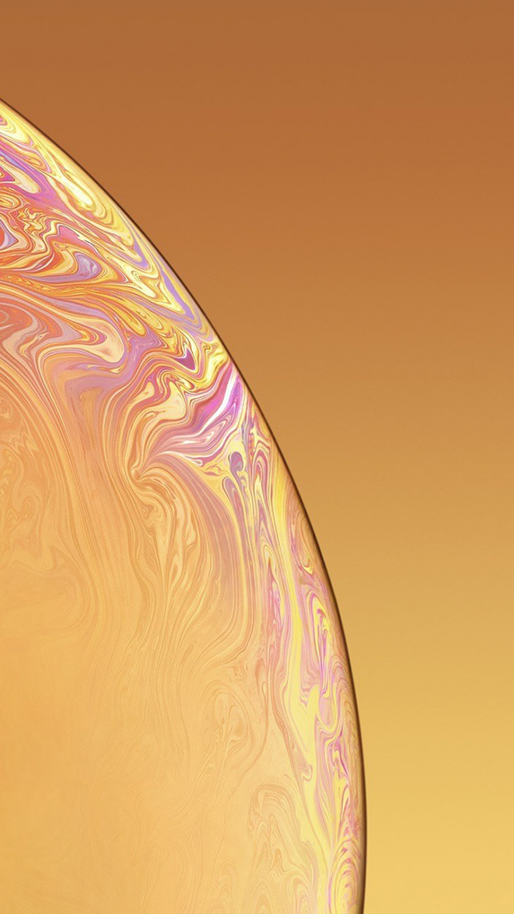 Blue and Yellow Planet With Stars. Wallpaper in 750x1334 Resolution