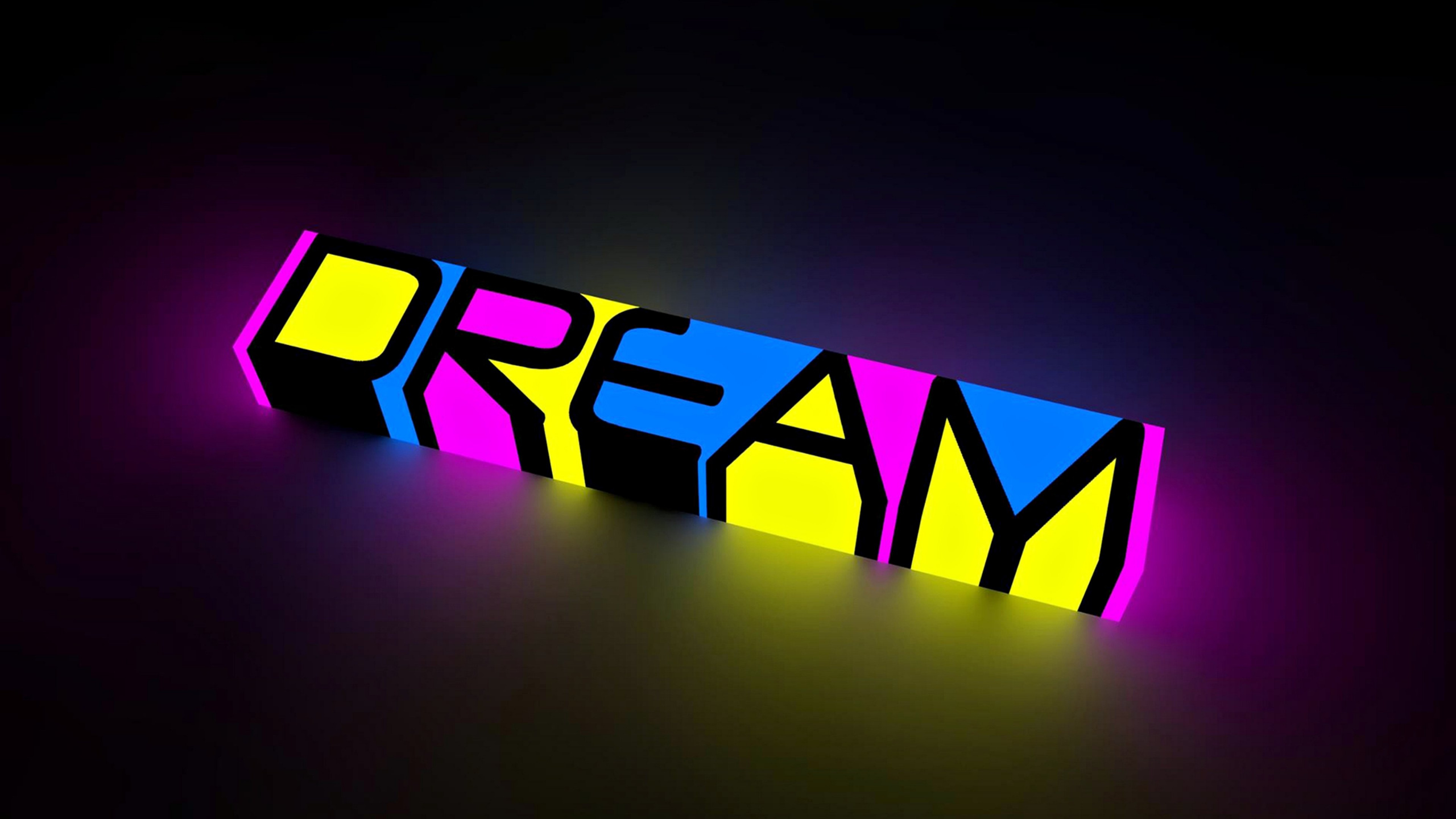 Pink and Yellow Letter m. Wallpaper in 2560x1440 Resolution