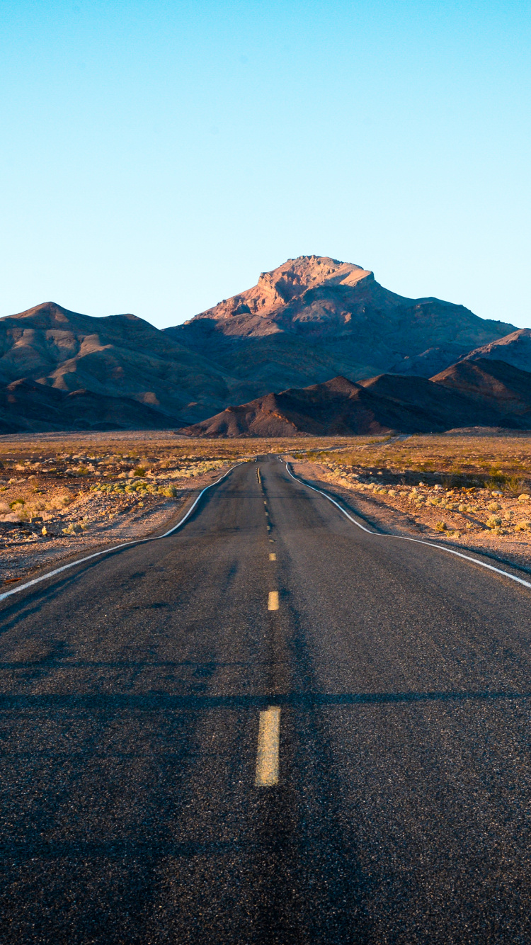 Usa, Death Valley, Road, Mountain, Valley. Wallpaper in 750x1334 Resolution