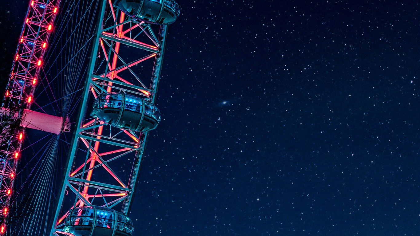 艺术, 性质, 摩天轮, 电力, 城市 壁纸 1366x768 允许