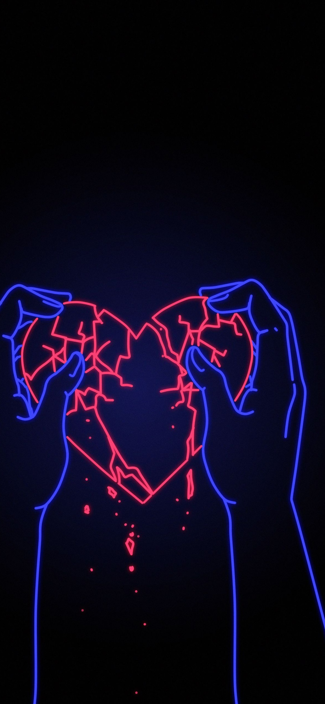 Heart Break, Broken Heart, Heart, Human Body, Sleeve. Wallpaper in 1125x2436 Resolution