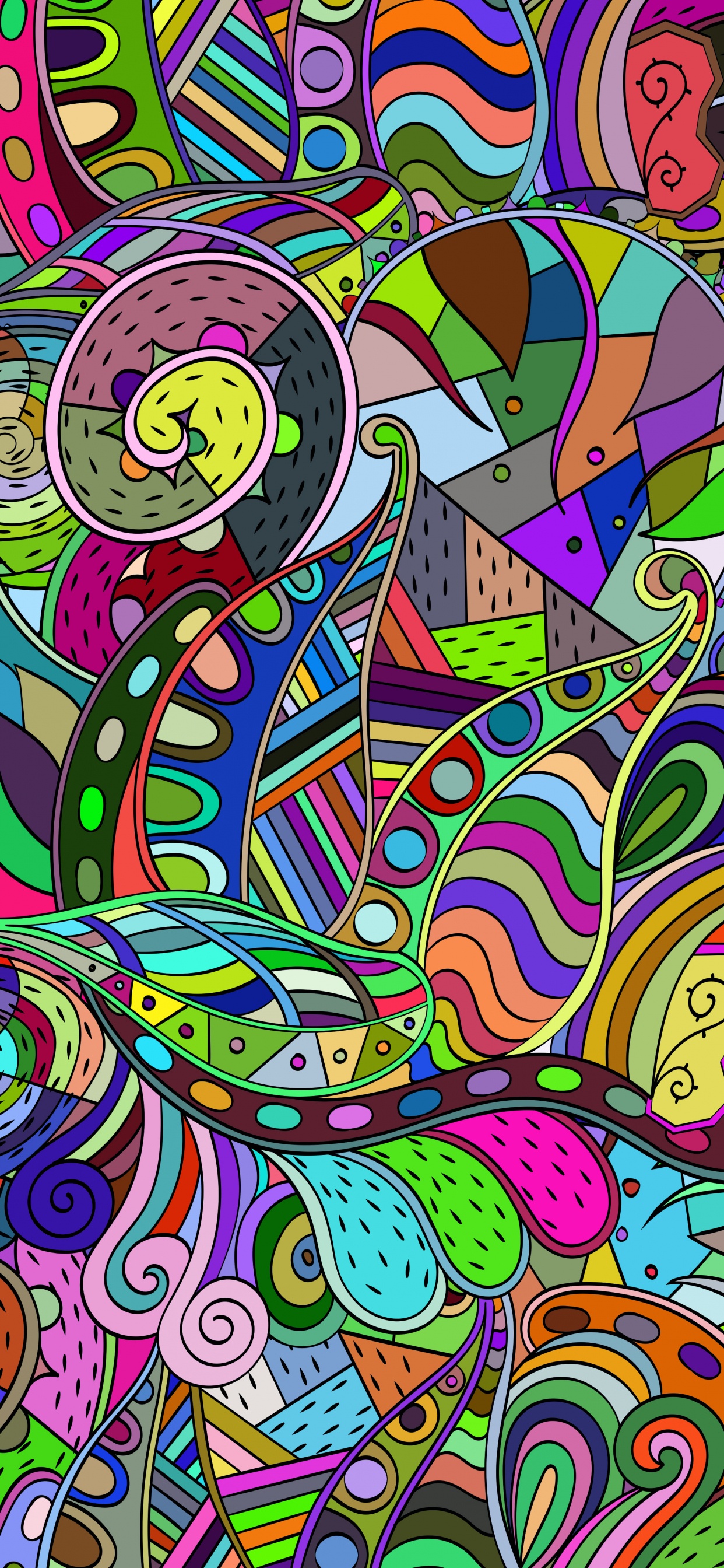 Pintura Abstracta Verde Amarillo y Rojo. Wallpaper in 1242x2688 Resolution