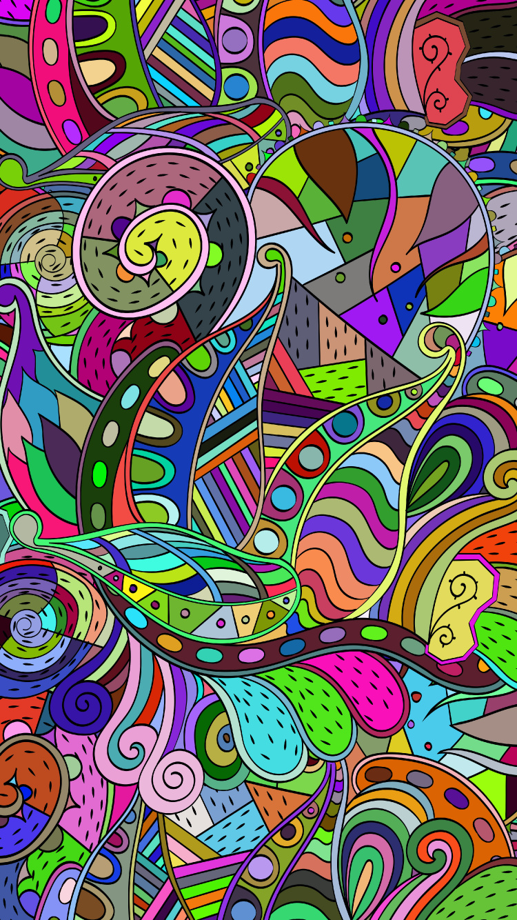 Pintura Abstracta Verde Amarillo y Rojo. Wallpaper in 750x1334 Resolution