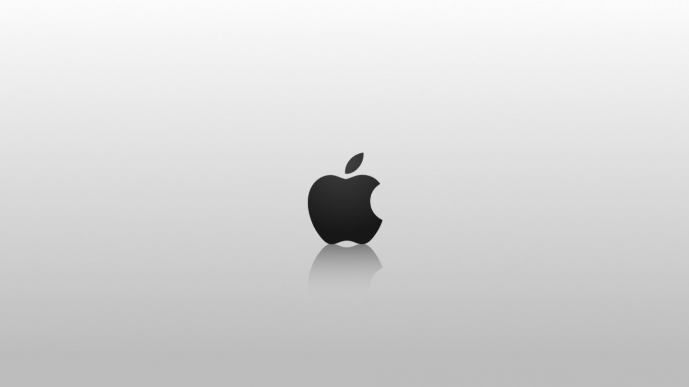 Apple, Blanco, Logotipo, Gráficos, Ilustración. Wallpaper in 1366x768 Resolution