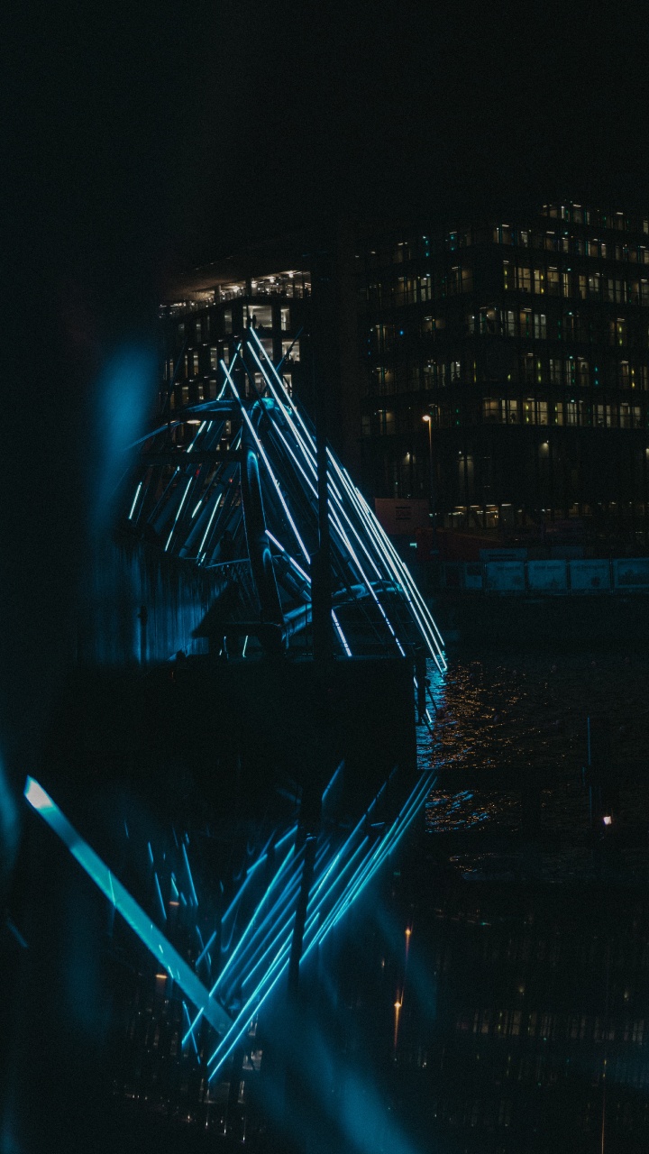 Blue Light on a City. Wallpaper in 720x1280 Resolution