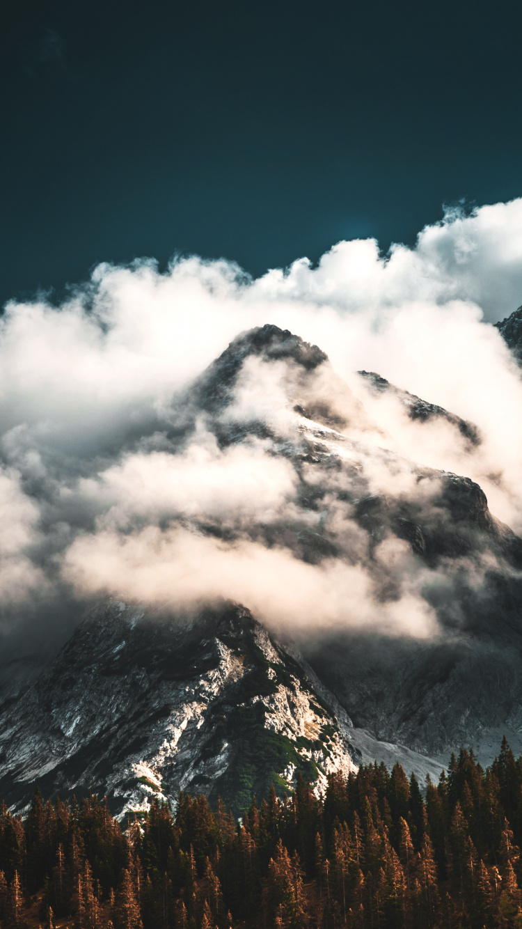 Cloud, Atmosphere, Mountain, Natural Landscape, Sunlight. Wallpaper in 750x1334 Resolution