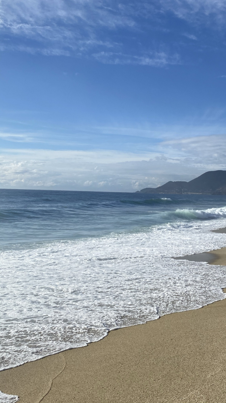 大海, 地形, 地平线, 沙 壁纸 750x1334 允许