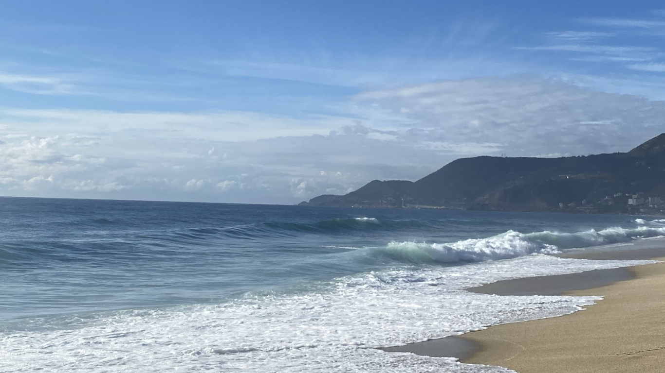 Mer, Eau, Plage, Terrain, Horizon. Wallpaper in 1366x768 Resolution